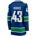 thumbnail image 3 of Women's Fanatics Quinn Hughes Blue Vancouver Canucks Home Breakaway Player Jersey, 3 of 3