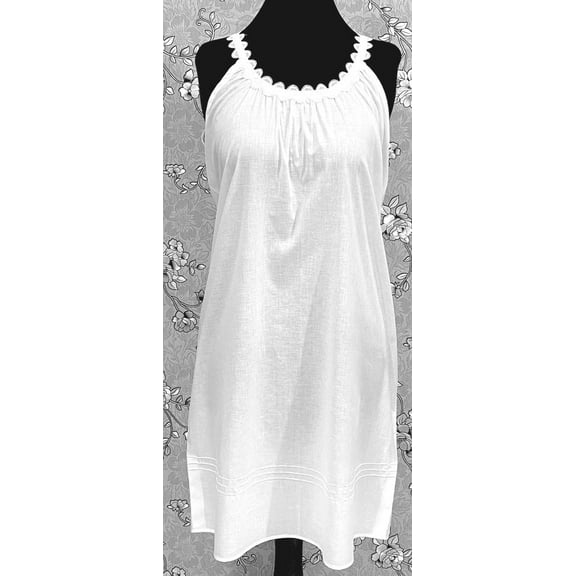 SoieRose SR-1161 Victorian 100% Cotton Scalloped Lace Trim Nightgown