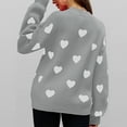 thumbnail image 4 of AGWOLF Cute Sweaters for Women Chunky Crewneck Knit Pullover Casual Heart Print Long Sleeve Jumper Trendy Drop Shoulder Tops, 4 of 5