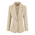 thumbnail image 3 of AZoiNM Women's 2 Piece Satin Blazer Suit Set, One-Button Lapel Blazer Jacket & Straight Leg Pants, Slim Fit Formal Business Outfits for Work Office Interview, 3 of 6