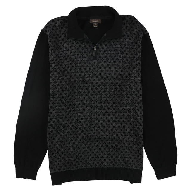 Tasso Elba - Suéter de punto con cierre de cremallera para hombre, color negro, pequeño