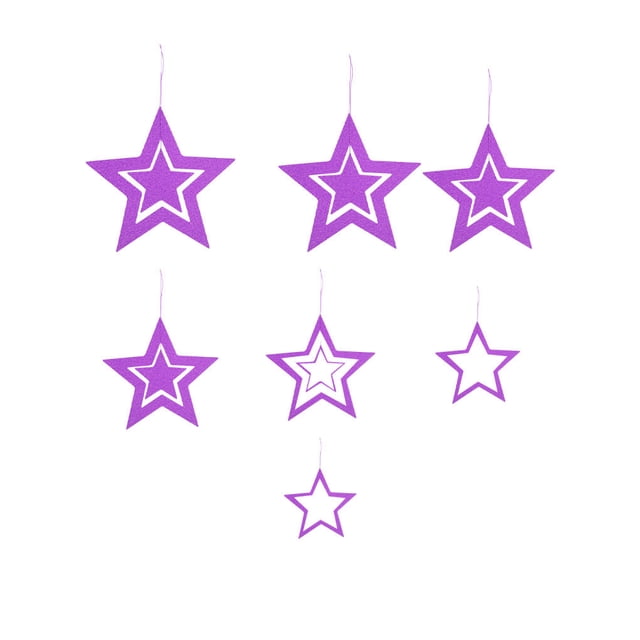 Bearachild 7 piezas de decoraciones de estrellas colgantes de estrellas colgantes ahuecados adornos decorativos para el Festival de actividades Kits de decoración para fiestas Violeta Bearachild HA002208-05