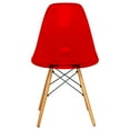 thumbnail image 3 of LeisureMod Cresco Plastic Molded Dining Side Chair – Modern Design, Ergonomic Comfort, Stylish Home Décor, Easy to Clean, Versatile for Dining Room, Kitchen, and Office Set of 4 (Transparent Red), 3 of 8
