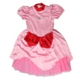 thumbnail image 3 of Vestido de princesa para niños, elegante vestido de fiesta de cosplay con mangas cortas abullonadas y corona rosa 150, 3 of 15
