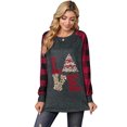 thumbnail image 4 of ABPHQTO Top de manga larga con estampado navideño a cuadros rojos para mujer, 4 of 5