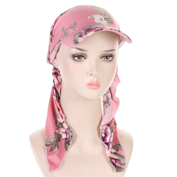 LPKRT Women'S Printed Bandana Hat Soft Stretch Upf 50 Head Wrap Adjustable Fashion Streetwear Sun Hats Red