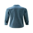 thumbnail image 2 of POINTERTECK Men Button Down Shirts Cual Long Sleeve Lapel Collar Solid Color Slim Fit Corduroy Tops for Autumn, 2 of 7
