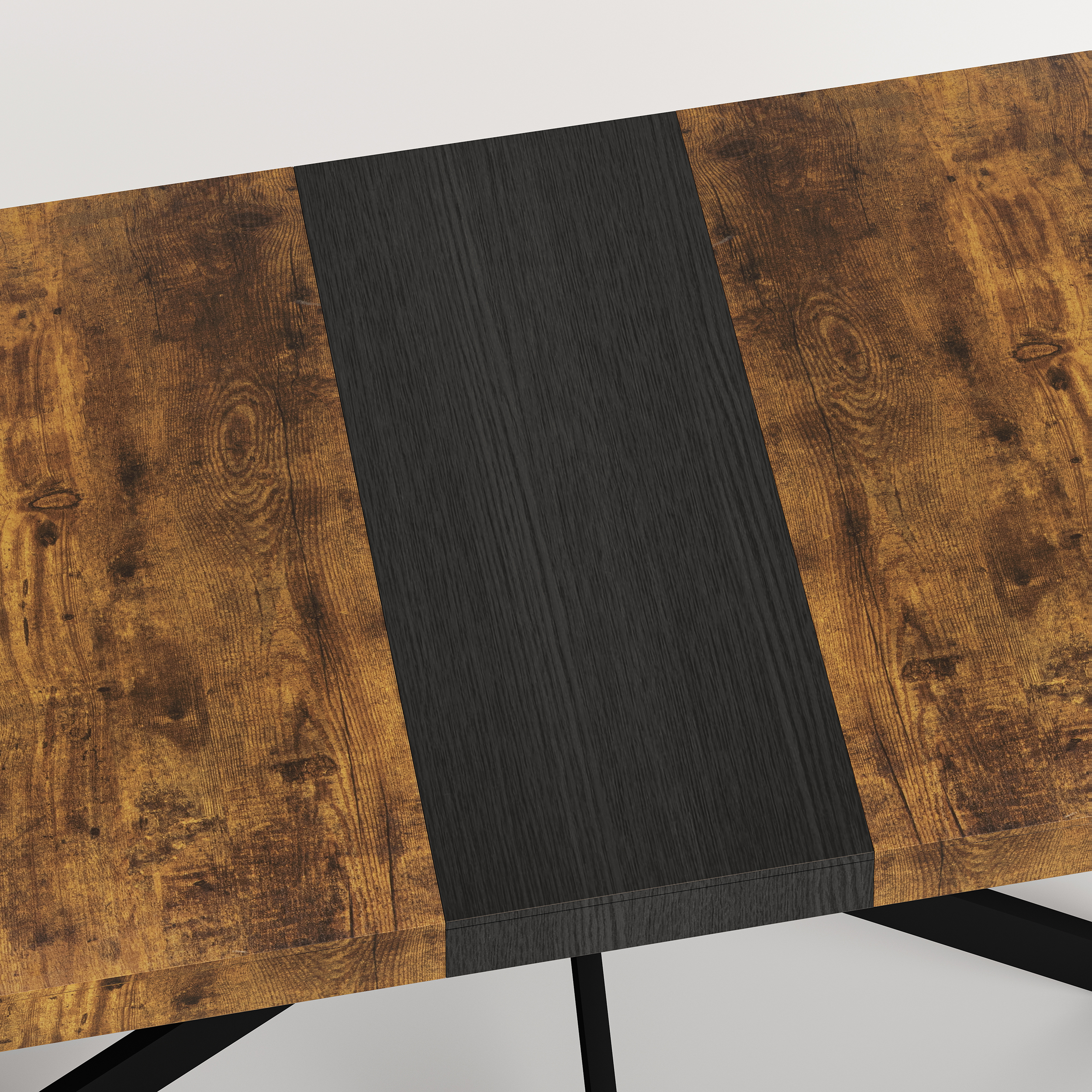 Miniyam 55"–70.8" Extendable Dining Table for 4–8, Durable MDF Tabletop with Rounded Corners and Heavy-Duty Metal Base, Brown