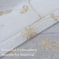 thumbnail image 4 of Sheer Tier Curtain, Rod Pocket Leaf Embroidered Faux Linen Textured Semi Sheer Short Curtain, 4 of 8