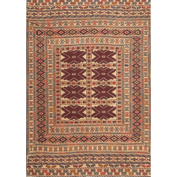 Ahgly Company Indoor Rectangle Traditional Sand Brown Southwestern Area Rugs, 8' x 10'
