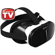 AS SEEN ON TV! Dynamic Virtual Viewer (DVV) 3D Glasses | Smartphone Video Virtual Reality VR Headset Player -- (Black/White) IOS and Android Compatible