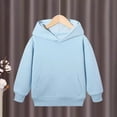 thumbnail image 5 of Gerichy Toddler Girls Boys Hoodie Sweatshirt Kids Solid Color Long Sleeve Pullover Tops with Pocket 3T-14T, 5 of 6