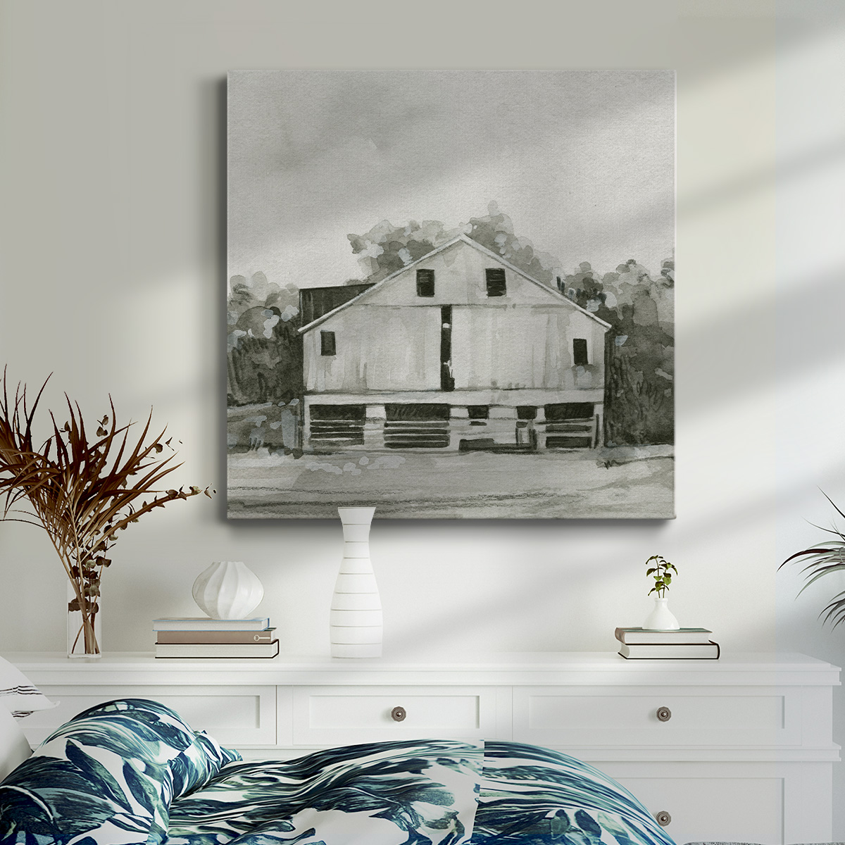 Wexford Home Solemn Barn Sketch I-Premium Gallery Wrapped Canvas, 24" x 24" - Ready to Hang
