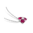 thumbnail image 3 of 1.45 Carat (Ctw) Lab-Created Ruby and White Sapphire Heart Pendant Necklace in Sterling Silver with chain for Women, 3 of 6