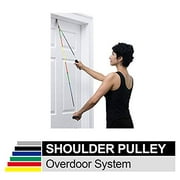 TheraBand Shoulder Pulley, Overhead Shoulder Pulley for Physical Therapy, Over the Door Pulley with Foam Handles and Color Coded Rope for Increasing Range of Motion, Overdoor System for Rehabilitati