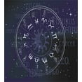 thumbnail image 3 of Astrology Duvet Cover Set, Horoscope Zodiac Sign in Circle Wheel Shape on Star Seem Backdrop Print, Decorative 3 Piece Bedding Set with 2 Pillow Shams, Queen Size, Dark Blue and White, by Ambesonne, 3 of 3