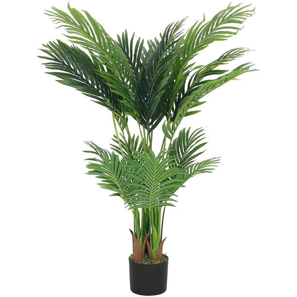 EPHEX Artificial Kentia Palm Tree 4ft Tall Fake Palm Tree Faux Plant