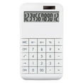 thumbnail image 1 of Calculatrice de Bureau 12 Chiffres Double Alimentation Écran LCD pour Maison Graphique Blanc, 1 of 4