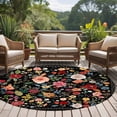 thumbnail image 4 of Watercolor Flowers Round Area Rug 7 FT, Non Slip Living Room Area Carpet, Farmhouse Floral Vintage Black Washable Soft Circular Rug Non-Shedding Floor Carpet for Bedside Office Play Room Classroom, 4 of 9