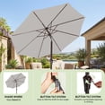 thumbnail image 3 of NAPWANT 9ft Patio Umbrella, 8 Sturdy Ribs Outdoor Table Umbrella with Push-Button Tilt & Crank for Garden, Deck, and Pool White, 3 of 7
