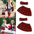 thumbnail image 1 of Ensemble Robe et Jupes à Carreaux de Noël pour Bébés Filles, Vêtements Rouges, 1 of 4