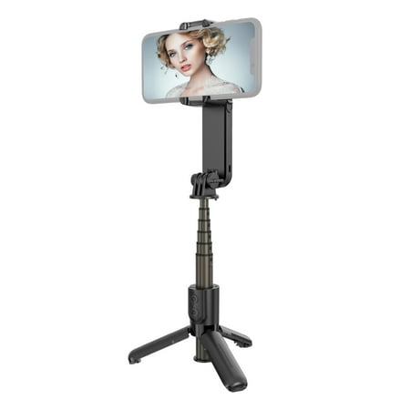 Portable Handheld Smartphone Gimbal Stabilizer Foldable Extendable Selfie Stick Tripod Stand Max. Length 720mm Built-in LED Fill Light with Remote Control
