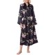thumbnail image 4 of Lavenderi Albornoz Largo Clásico De Satén Tipo Kimono Para Mujer (L Negro Aop), 4 of 5
