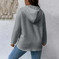 thumbnail image 6 of Lenpel Hoodies for Women Fashion Long Sleeve Half Zip Curved Hem Drawstring Textured Sweatshirts Casual Pullover Tops(Gray,Medium), 6 of 7