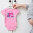 thumbnail image 5 of Retro MTV Floral Microphone Logo Romper Boys or Girls Infant Baby Brisco Brands NB, 5 of 6