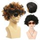 thumbnail image 2 of NUEVAS pelucas de alta gama de color marrón oscuro para hombres, peluca punk esponjosa larga y rizada para hombres, fibra de alta temperatura, estilo rock, retro, para fiestas de cosplay, sintéticas, 2 of 6