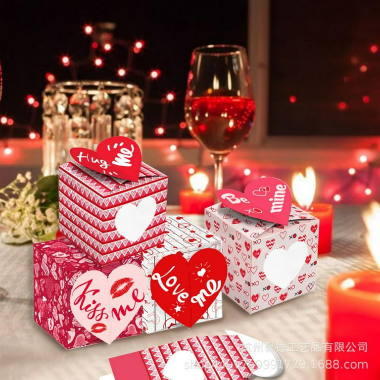 Eerbaier Gift Boxes with Lids, Set of 4 Gift Boxes for Presents, Valentines  Boxes for Gifts, Decorative Gift Boxes for Valentines Day, Anniversaries