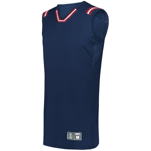 Holloway Sportswear S Boys RETRO BASKETBALL JERSEY Navy/Scarlet/White 224276