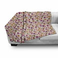 thumbnail image 3 of Dia De Los Muertos Soft Flannel Fleece Throw Blanket, Colorful Abstract Calavera Skulls with Peppers and Flowers, Cozy Plush for Indoor and Outdoor Use, 60" x 80", Multicolor, by Ambesonne, 3 of 6