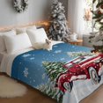thumbnail image 3 of Christmas Red Truck Flannel Blanket for Bed,Travel and Camping, Winter Car Deer Xmas Trees Snow Blur Super Soft Cozy Blanket for All Seasons 60"x80", 3 of 9
