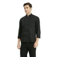 thumbnail image 4 of Toptie Unisex Classic Long Sleeve Button Chef Coat-Black-L, 4 of 6