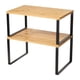 thumbnail image 1 of Organizador de gabinete, estante de almacenamiento de despensa de bambú y hierro, estante de almacenamiento de dos niveles fácil de montar para baño,, 1 of 9