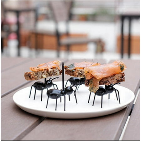 

Disgod 12pcs/set Cute Mini Ant Fruit Fork Eco Friendly Plastic Easy Decoration Kitchen Bar Kids Dessert Forks Tableware