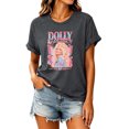 thumbnail image 3 of Dolly Shirt for Women Retro Floral Portrait Graphic Tee Country Music T Shirt Short Sleeve Crew Neck Casual Western Top, 3 of 5