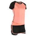 thumbnail image 3 of Mujer Verano Casual 2 Piezas Conjuntos De Manga Corta Conjuntos Entrenamiento Fitness Ropa TrajeNaranja Rosa Negro Manga Corta + Negro Naranja Rosa Pantalones Cortos De Cintura Alta XL, 3 of 8