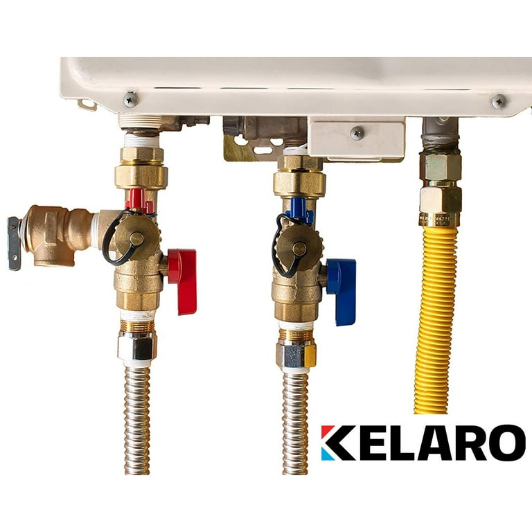 3/4" Tankless Water Heater Isolation Valve Kit With Relief Valve - Sweat Fitting