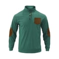thumbnail image 4 of Gephdiin Long Sleeve Shirts for Men Men's T-Shirts Classic Long Sleeved Collar T Shirt Button Down Shirt Pocket T Shirt Mens Long Sleeve Tee Shirts Graphic Tees Men Corduroy Green Xl, 4 of 9