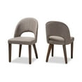 thumbnail image 3 of Baxton Studio Wesley Mid-Century Modern Light Grey Fabric Upholstered Walnut Finished Wood Dining Chair (Set of 2), 3 of 7