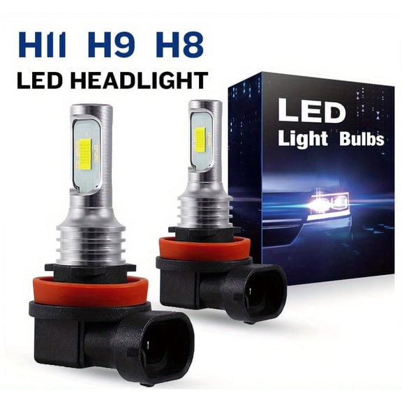Super Bright H8 H11 LED Low Beams Or Fog Lights Bulbs Or DRL, 6000K Xenon White H11LL H8LL H1155, 4000 Lumens, Without Battery