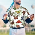 thumbnail image 6 of Daiia Multicolored Butterflies Mens Baseball Jersey Button Down Shirts Short Sleeve Sports Uniforms-3X-Large, 6 of 9