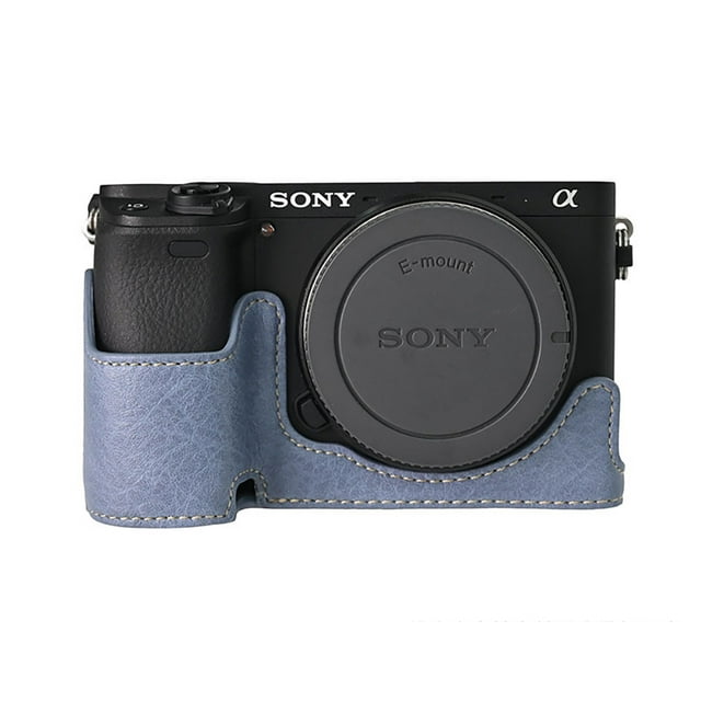GadgetCom Camera Half Case Compatible with Sony Alpha 6400 A6400 , Anti-Slip PU Leather Shell Protective Cover