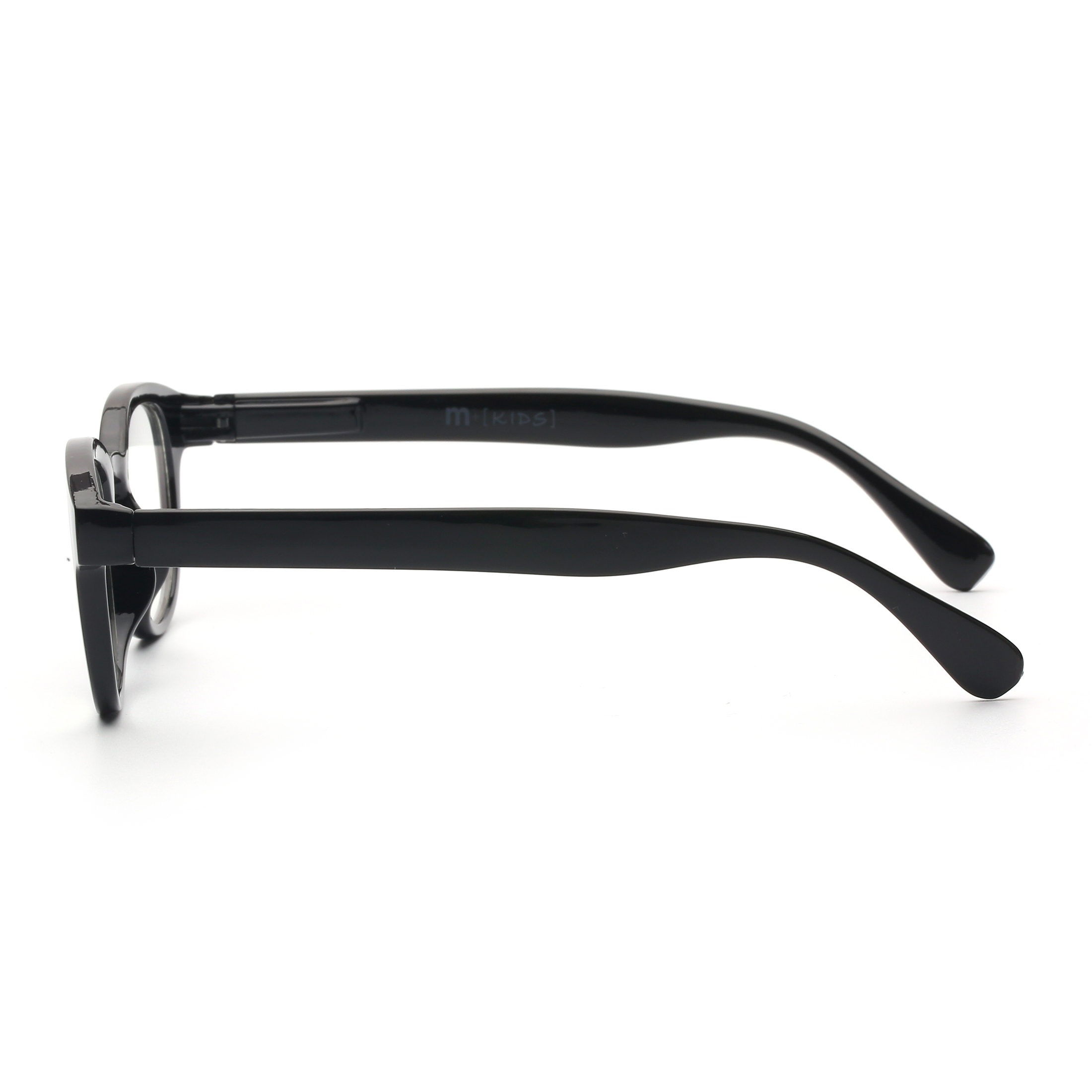 M+ Plano Blue Light Lens Injection Kids Unisex Frames, Felix, Black, 41.0-20.5-129, with Case