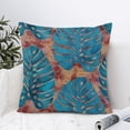 thumbnail image 2 of Blue Leaf Pillow Covers 18X18 Inch Summer Tropical Monstera Leaves Plant Decorative Pillow Cases Set of 2 Botanical Cotton Linen Throw Pillows Modern Home Decor for Couch Cushion Outdoor, 2 of 6