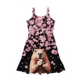 thumbnail image 3 of Uourmeti Little Girls Capybara Dress Lotus Floral Summer Sun Dress Kids Causal A Line Spaghetti Strap Midi Cami Dresses for Spring Capybara Clothes, 3 of 6