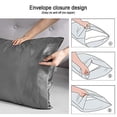 thumbnail image 3 of Ciana Luxurious Satin Pillowcase for Hair and Skin, Satin Pillowcase Set-2, 1 Eye Mask, 1 Scrunchie - Luxury Sleep Set, Pillow Cases with Envelope Closure (Queen Size, Gray), 3 of 5