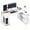 Brown, variant on Spaco Home Office Desk with Flexible Drawers, Side Metal Hooks, EPA CARB Certified Wood Board for Study & Workspace, White